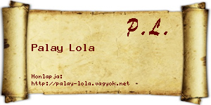 Palay Lola névjegykártya